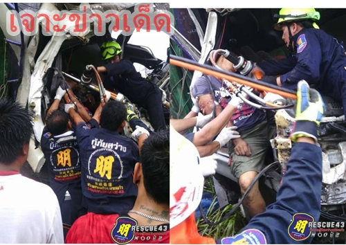 สระแก้ว - รถสิบล้อ คันเกิดเหตุที่วิ่งมาด้านซ้าย ก็วิ่งเบียดเข้ามาหาแล้วชนลากรถเก๋งที่ตนขับอยู่พุ่งข้ามเลนเข้าไปชนประสาน กับรถพ่วง 18 ล้อ